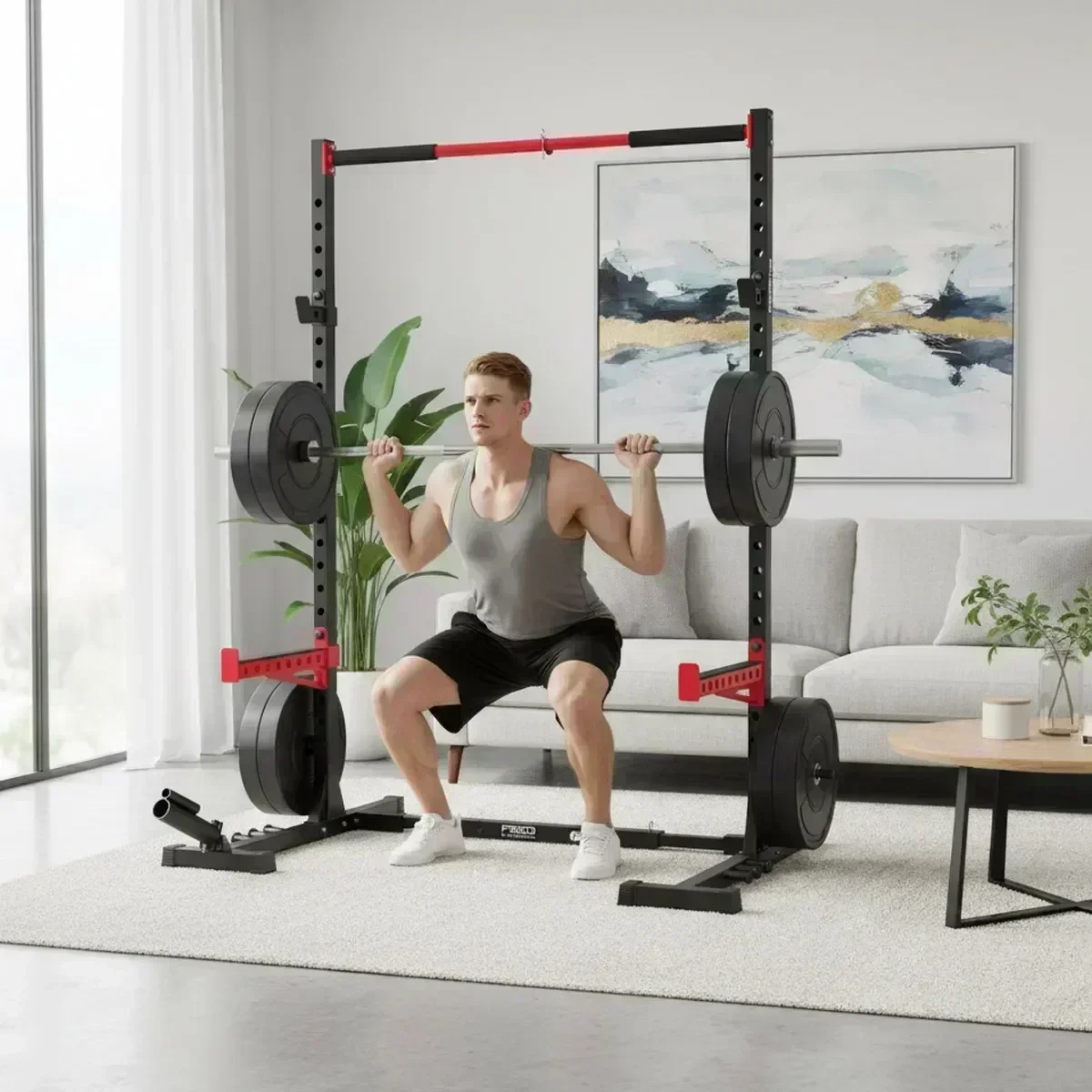 Pull Up Bar - Регулируемая стойка для приседаний для домашнего
